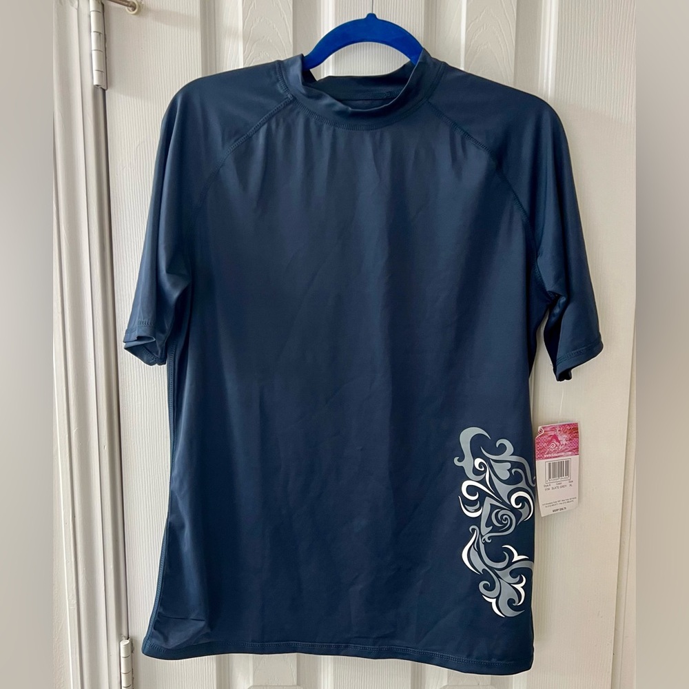 Kanu Surf Dark Blue Sun Guard with White Logo Swim Shirt